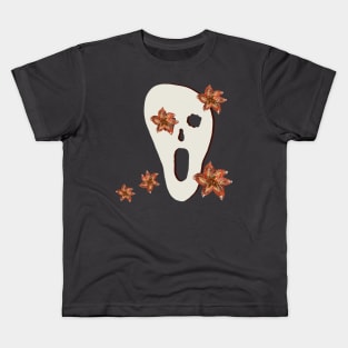 Scary mask and flowers Kids T-Shirt